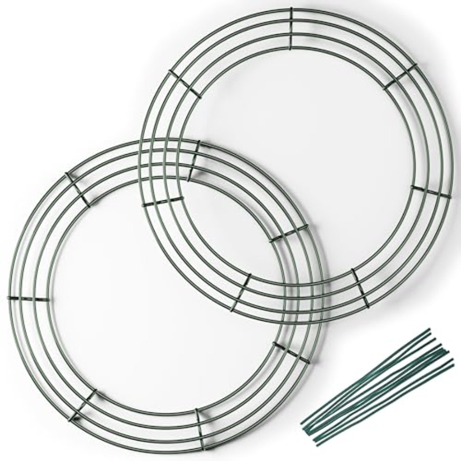 Wreath Form Wire - 2-Pack 14 Inch Wire Wreath Frame