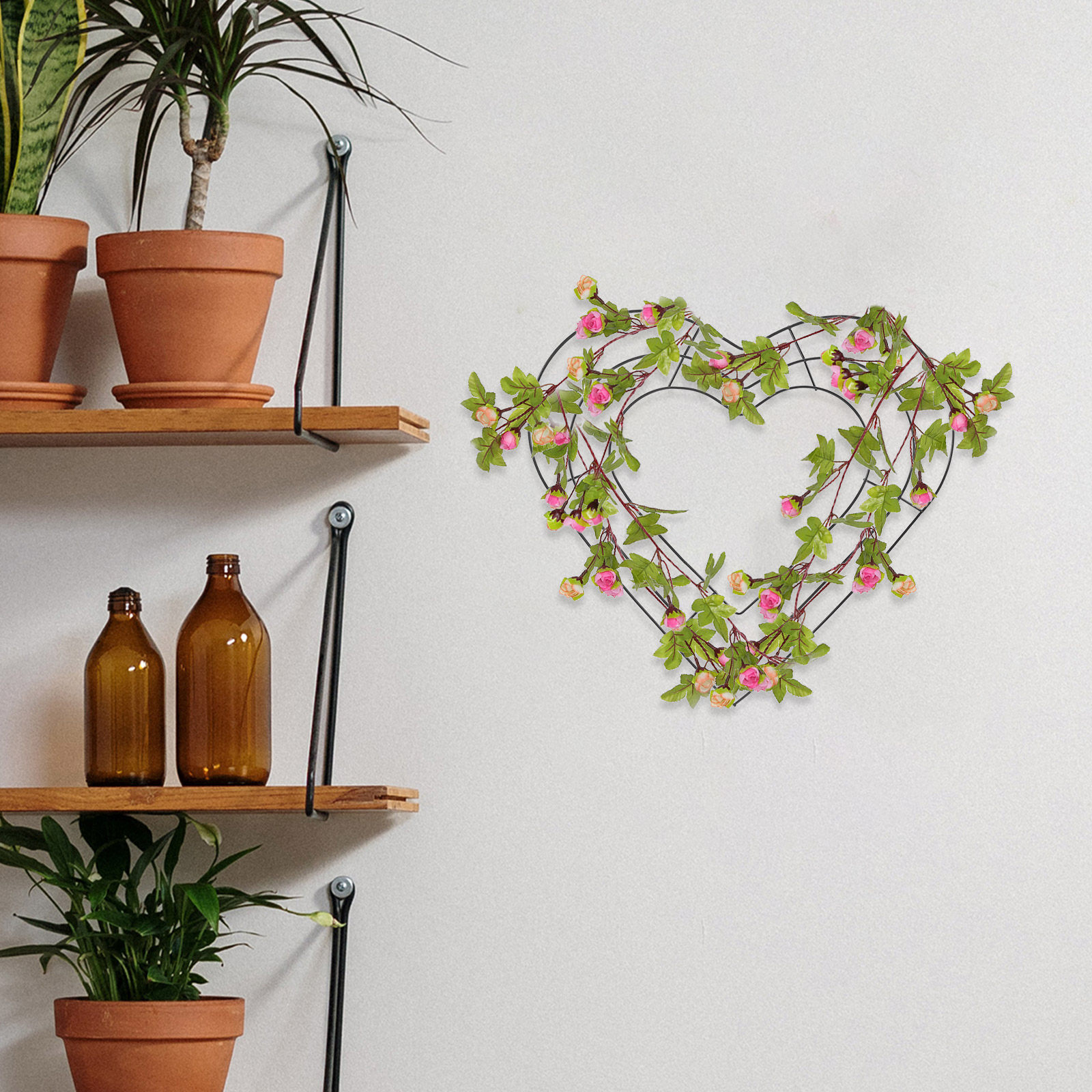 Wreath Form Wire - 2Pcs Sturdy Metal Heart Wreath Frame