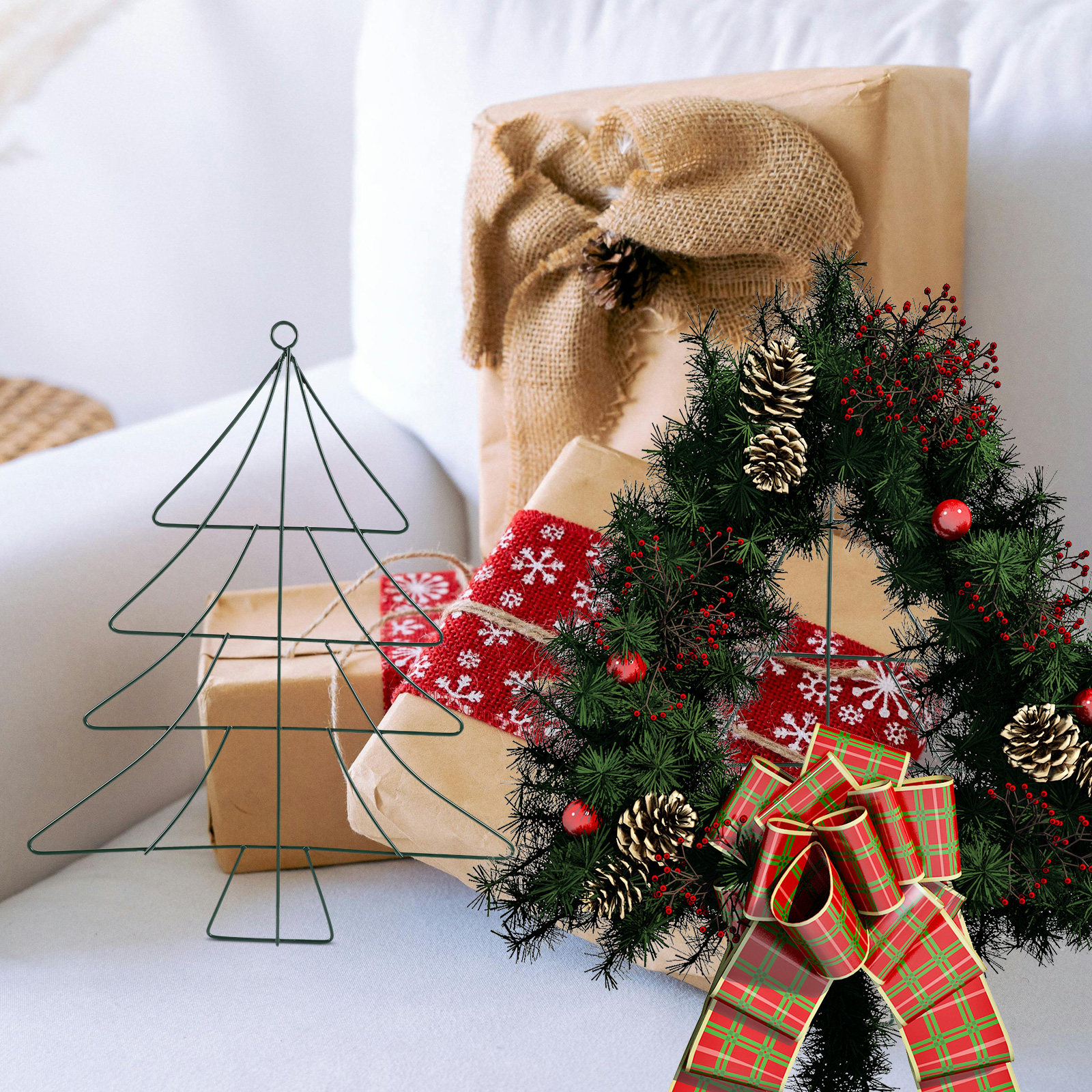 Christmas Tree Shaped Iron Wir - Wreath Form Wire review and price